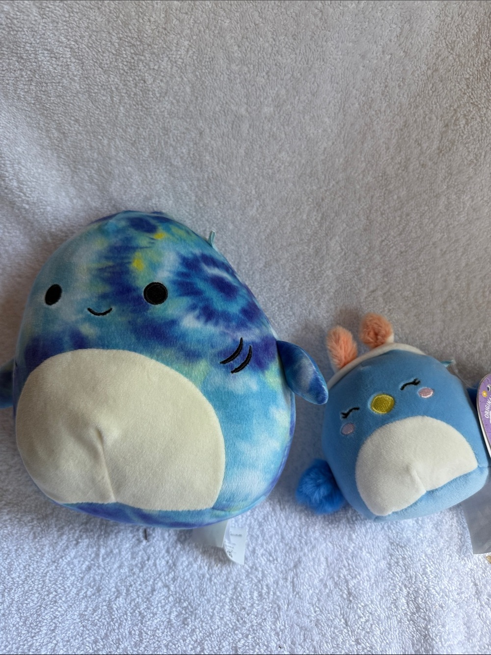 Squishmallows Blue Tie-Dye & Light Blue Penguin Plush Duo